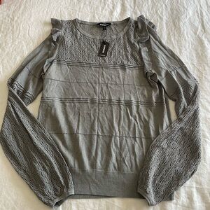 Express Lace Gray Blouse